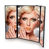 Lmeison 卓上ミラー 折りたたみ式化粧鏡 8 LEDライト付き 持ち運び便利 角度調整可能