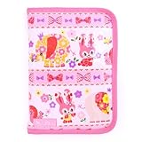 ようこそ赤ちゃんHappy母子手帳ケース（ファスナータイプ）　お花大好きプリティ動物フレンド（ピンク）　B2801400　日本製