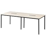 オフィスコム 法人様向け FLシリーズ フリーアドレスデスク 4人用 幅2400×奥行1200×高さ720mm 配線ボックス付き ナチュラル天板×ブラック脚 OC-FL-MKY-FA2412-NABK