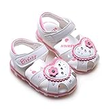 LAZA 可愛い ベビー 女の子 サンダル 靴下 つま先 保護 お花 おしゃれ きれいめ 子供 各サイズ 夏 水泳 海 女児 (内寸13.5cm)