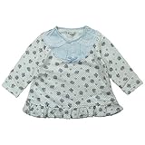 《H29年春物》(日本製) Pample Mousse(パンプルムース) 接結花プリントレースリボン付オーバーブラウス 95cm /OW NO.DP-71208