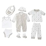 Trendsgal® 新生児服セット　カバーオール　綿　ストライプ　ドット赤ちゃん服セット　8枚入り　ブラウン