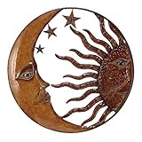High Quality Metal Sun Moon Wall Decor, 21-Inch
