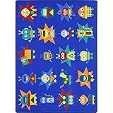 Joy Carpets Kid Essentials Early Childhood Robot Invasion Rug Multicolored 7'8 x 10'9 [並行輸入品]