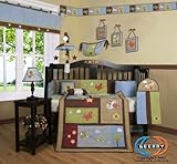 Boutique Airplane Aviator Boy 13PCS CRIB BEDDING SET by GEENNY (English Manual)