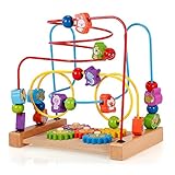 goolsky Multipurposeクラシック木製ビーズGame Gear and Zodiacパターンアクティビティキューブ教育木製おもちゃfor Kids