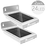 Solarmks PM-1124 Silver 24 Led Bright Waterproof Motion Sensor Solar Lights Outdoor Garden ,Pack of 