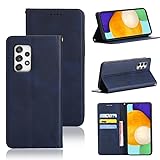 適用 Galaxy A52 5G ケース 手帳型 適用 ギャラクシーA52 5G / A52s 5G 手帳型ケース 適用 Galaxy A52 5G SC-53B スマホケース カバー 手帳型 PUレザー カード収納 財布型 耐衝撃 ケース マグネット スタンド機能付き 5色(適用 Galaxy A52 4G/a52 5G/A52s 5G ケース 手帳型) (深い青)