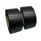 PPバンド リサイクルバンド グリーンライトバンド 幅15mm 長さ2500m 2巻セット 黒 自動梱包機用 再生PPバンド プラカゴ eSH ストッパー SDGs [L1]【eP15】 (2)