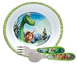 Zak 。Designs幼児用Mealtime Set Includesボウルフォーク、スプーン、featuring " The Good Dinosaur」。BPAフリー、3ピースセット