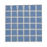 シール式モザイクタイルシート デコレ　［パンナコッタ/1枚販売］/ブルー/1枚サイズ：15cm×15cm/Z3K