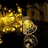 MYJP ソーラーストリングライト ベルなデザイン 全長6M 30LED イルミネーションライト 防水 屋外 お庭やクリスマス飾りなど用(ウォームホワイト)