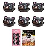 6 PCシーリングチップクリップストレージバッグFresh Food SnackクリップグリップコーヒーCrafts Cat
