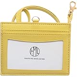 HAKATA NO MORI LEATHER 本革 両面 クリア IDカード ホルダー 透明 首掛け ２枚収納 横 ストラップ付き ケース 社員証 定期入れ 名刺 メンズ レディース