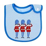 giminuo ベビー ビブ 三層 防水 エプロン 食事用 コットン 赤ちゃん よだれかけ 保育園準備 (靑い縞兵士)