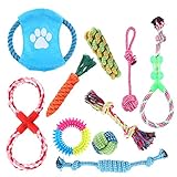 DasMarine 10 個 犬ロープおもちゃ 犬おもちゃ 犬用玩具 噛むおもちゃ ペット用 コットン ストレス解消 セット 丈夫 耐久性 清潔 歯磨き 小/中型犬に適用