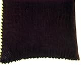 ニットダークブラウンシェニール織ブランケットTrimmed withダークブラウンシェニール織