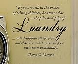 Thomas S Monson Laundry Cleaning Clothes Room Mom LDS Mormon Kid Vinyl Lettering Quote Wall Decal 60