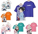 SHIHUA tシャツ ラブライブ スーパースター 半袖 夏服 コスプレ衣装 唐可可 嵐千砂都 澁谷カノン 葉月恋 人気 アニメ 薄い生地 柔らかい 吸汗速乾 プリントコスチューム 変装 仮装 上着 綿シャツ 萌えグッズ プレゼント男女兼用 (b,S)