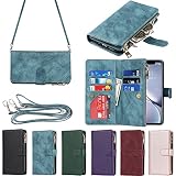 Eastwave アイフォンfor iPhone XR ケース for iPhoneXR 縄掛けケース 手帳型 財布型 ICカード コインポケット ストラップ付き カード 収納 小銭入れ ファスナーポケット付き PUレザー 6色 ブルー