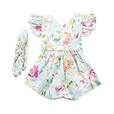 HOLLYHORSEベビーガールズ服花柄ボディスーツロンパースジャンプスーツone-pieces服装 US サイズ: S カラー: グリーン