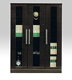 シック 木製 幅90cm 高さ121cm キャビネット 書棚 ブラウン 完成品