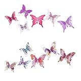 Roser Life Artificial Butterfly Clips Handmade Boho Decorations Fuschia Purple (Pack of 12)【クリスマス】【ツ