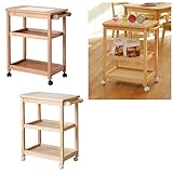 キッチンワゴン キャスター付き 木製 北欧 タイルトップ タイルトップ3段ワゴン 全２色(ナチュラル)