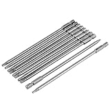 uxcell　トルクス安全ねじ回しビット　10個入り　150mm長　六角シャンク　T20　修理ツール