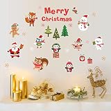 casualcatch ウォールステッカー MERRY CHRISTMAS 窓 ガラス 壁飾り物 店舗 子供部屋 可愛い壁紙シール 賑やかな雰囲気