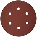 Bosch SR6R182 Random Orbit Sander Hook and Loop 6 Hole Disc 6-Inch 180 Grit Sand Paper, Red, 25-Pack