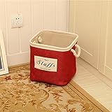 Yiliey 防水 折りたたみ ランドリーバスケット 服 おもちゃ 洗濯かご ランドリーボックス ハンドル付き-赤
