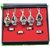 5種類全セット! 魔法少女まどか☆マギカ  ソウルジェム（ネックレス） + 指輪 セット チェーン 付き (ソウルジェム+ 指輪)