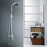 シャワー蛇口セットスクエアシャワーノズル銅蛇口バスルームブースターシャワーセット