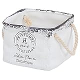 不二貿易 陶器 プランター スクエア Mサイズ 紐付き ホワイト 24260