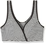 ネトゥル パッドなし綿100%ボーダー柄クロスオープンハーフトップ LL ブラック 5735