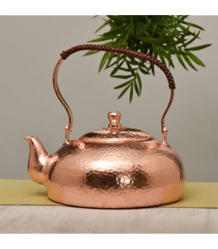 Amazon.co.jp: 開新堂 純銅製茶器 湯沸かし 鎚起銅器 いぶし銀
