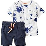カーターズ Carter's　男の子　Tシャツ＆ショートパンツ　２点セット　タイダイ柄　ネイビー (9months(67~72cm)) [並行輸入品]