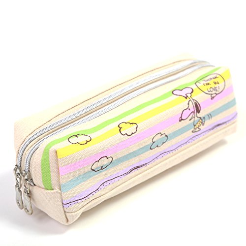 スヌーピー Snoopy ２ルーム ペンケース ダブルファスナー ペン ポーチ Wファスナー 筆箱 Aタイプ 文具百貨