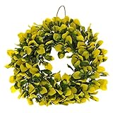 Saim Plastic Plant Floral Front Door Wreath 12-Inch Diameter Hanging Wall Window Decoration Seasonal