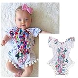 新生児赤ちゃん女の子花柄ロンパース、FranterdフリルスリーブジャンプスーツPlaysuit