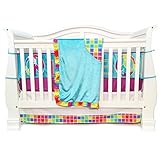 One Grace Place Terrific Tie Dye Infant Crib Bedding Set, Aqua Blue/Royal Blue/Purple, 4 Piece by On