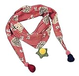 冬より厚い子供暖かい三角形のスカーフ、赤とタンポポ