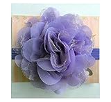 5 Large Lace Shabby plush Flower baby PoshNPretty headband - Lavender by PoshNPretty