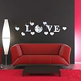 Jinsen Three-dimensional Love Removable Wall Decal for Living Room Bedroom Mirror Wall Sticker [並行輸入