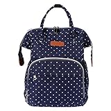 Domybest マザーズバッグ 大容量 多機能 お出かけ リュック 水玉 ママバッグ ビー用品収納 旅行 軽量 防水 男女共用 キャンバス ファッション おしゃれ 出産祝い