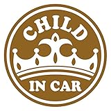 imoninn CHILD in car ステッカー　【パッケージ版】　No.17　王冠　（ゴールドメタリック）