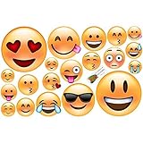 Emoji Classic Faces Vinyl Sticker Sheet of 20 Laptop Car Craft Decals [並行輸入品]