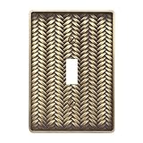 AmerTac 89TABL Weave Cast Metal Single Toggle Wallplate, Antique Brass [並行輸入品]