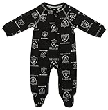 Outerstuff NFL Infant Oakland RaidersラグランジップアップカバーオールSleeper、ブラック 3-6 Months ブラック